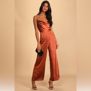 Lush Rust Formal Jumpsuit